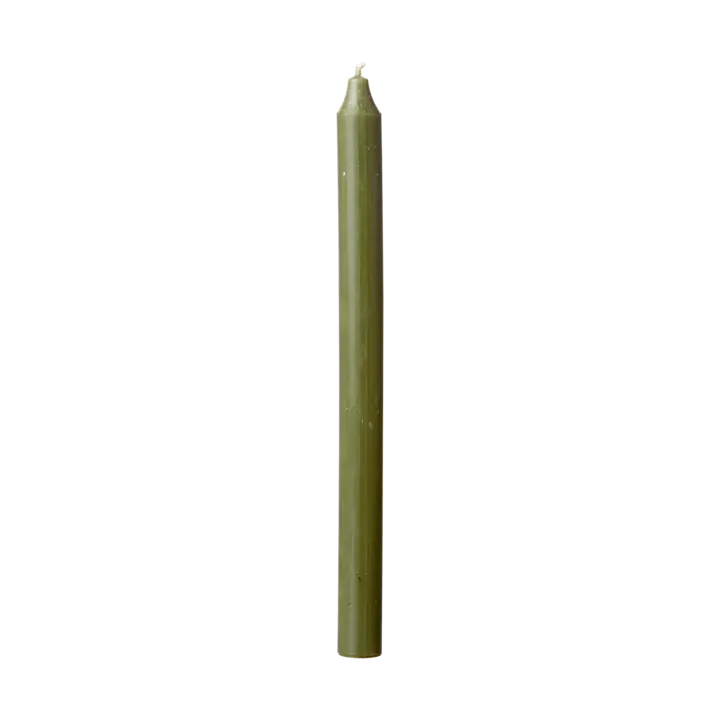 Rustic Taper Candle 29cm - Forest Green