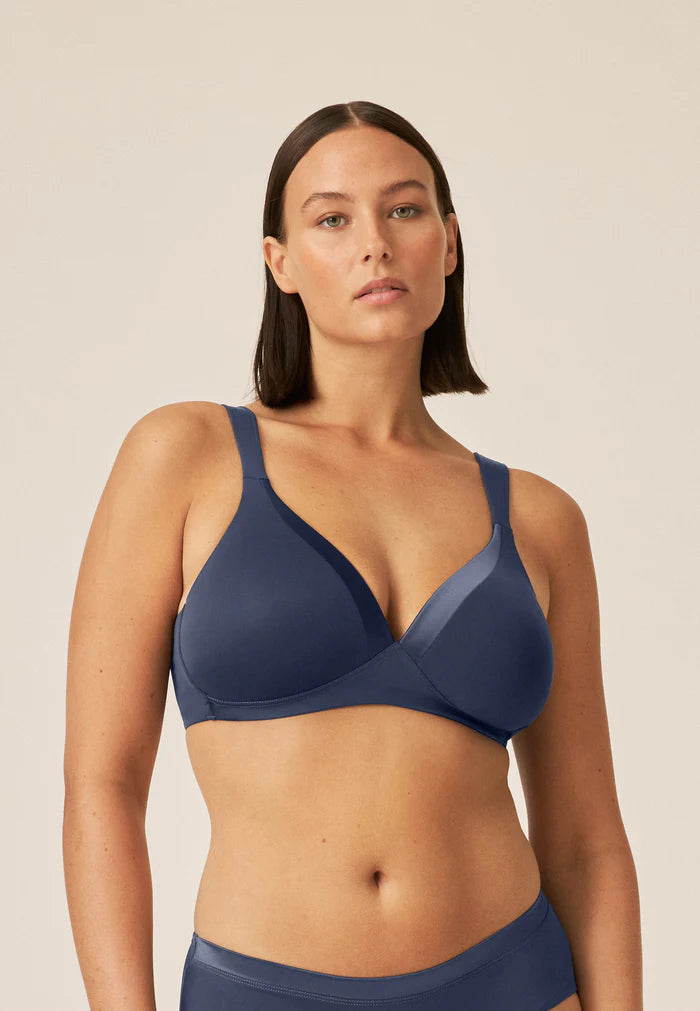 Padded Non-Wired Moulded Bra - Navy