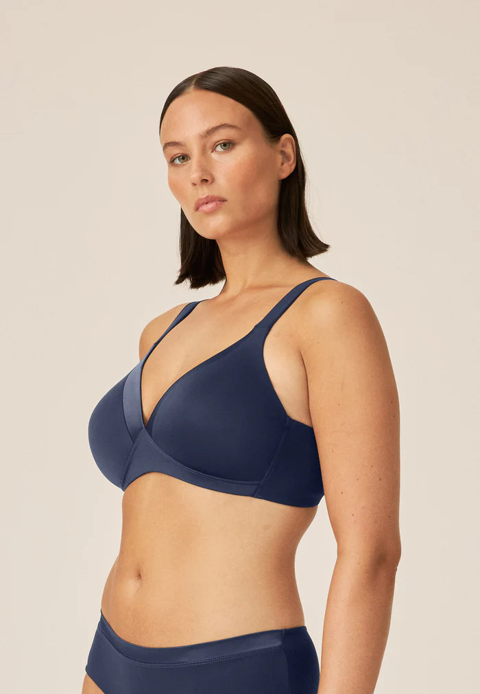 Padded Non-Wired Moulded Bra - Navy