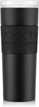 Travel Mug 0.45L with Clear Lid - Black