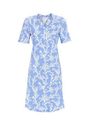 Button Placket Nightdress - Malibu Blue