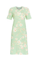 Floral Design Sleepshirt - Aqua Green
