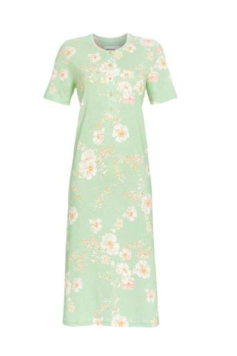 Button Placket Nightdress - Aqua Green