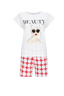 Motif Print Shorty - White/black