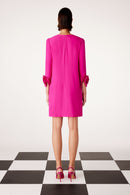 Straight Floral Dress - Fuchsia