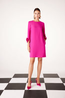 Straight Floral Dress - Fuchsia