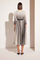 Flounched Midi Dress - White