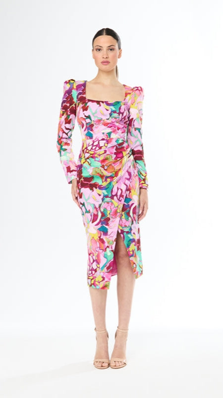 Midi Pleated Dress - Pink