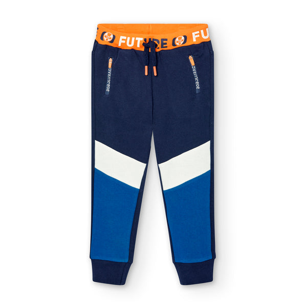 Stripe Front Joggers - Navy