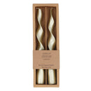 Gold Vintage Twist Taper Candle Set