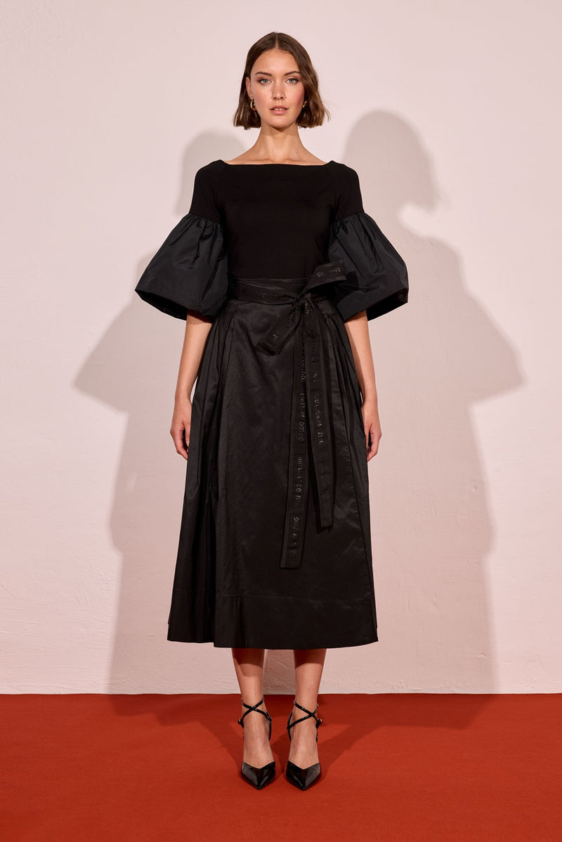 Balloon Sleeve T-Shirt - Black