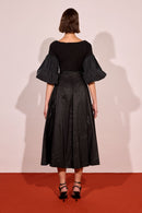 Balloon Sleeve T-Shirt - Black