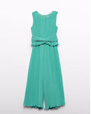 Pleated Gauze Jumpsuit - Aloe