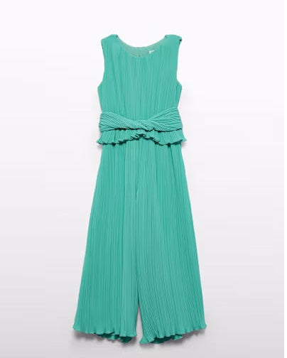 Pleated Gauze Jumpsuit - Aloe