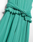 Pleated Gauze Jumpsuit - Aloe