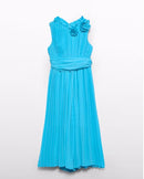 Pleated Crepe Jumpsuit - Turquoise