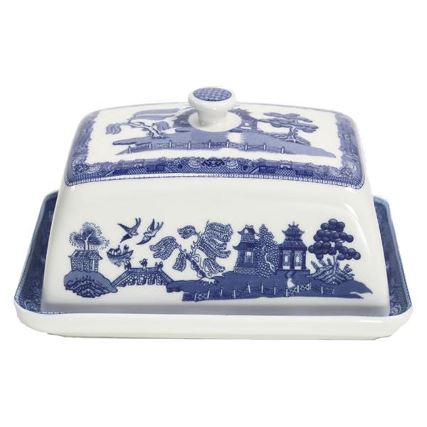 Blue Willow Covered Butter Dish
