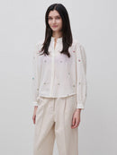 Shirt with Flowers - Cream