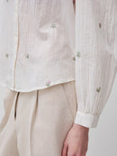 Shirt with Flowers - Cream
