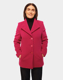 Round Neck Coat - Magenta