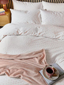 Leaf Sprig Cotton Rich Duvet Cover Set - Pink