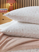 Leaf Sprig Cotton Rich Duvet Cover Set - Pink