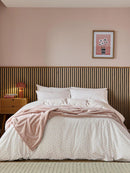 Leaf Sprig Cotton Rich Duvet Cover Set - Pink