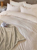 Twill Stripe Cotton Rich Duvet Cover Set - Linen