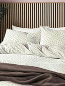 Leaf Sprig Cotton Rich Duvet Cover Set - Chocolate