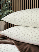 Leaf Sprig Cotton Rich Duvet Cover Set - Chocolate