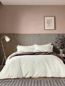 Leaf Sprig Cotton Rich Duvet Cover Set - Chocolate