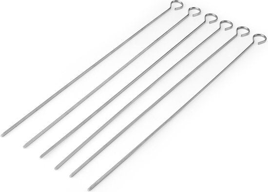 Stainless Steel Flat Sided Skewers 40cm 6pk