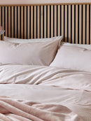 Twill Stripe Cotton Rich Duvet Cover Set - Pink