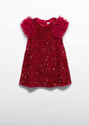 Sequien velvet dress - Red