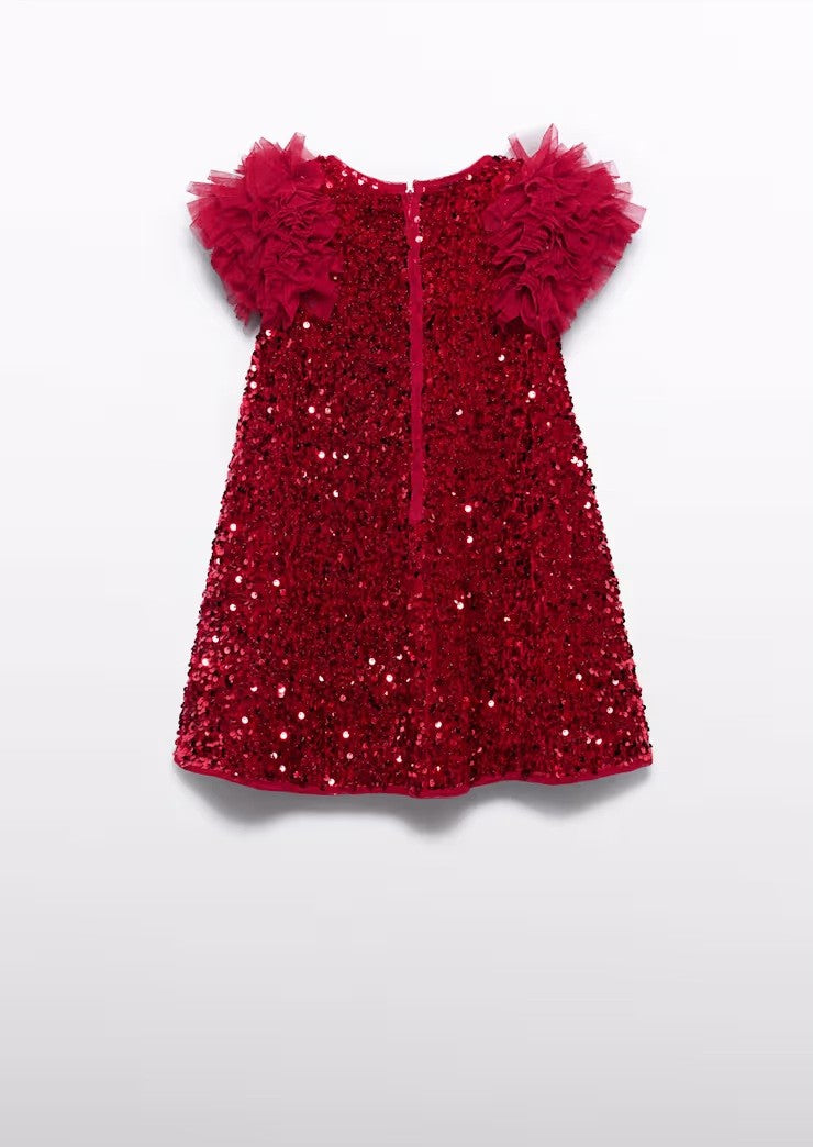 Sequien velvet dress - Red