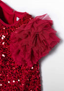 Sequien velvet dress - Red