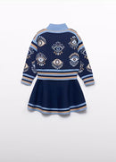 Knit skirt jacquard set - Navy