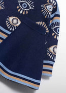 Knit skirt jacquard set - Navy