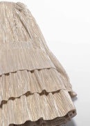 Pleated knit skirt set - Oat