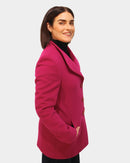 Round Neck Coat - Magenta