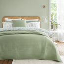Quilted Lines Bedspread 220x230cm - Sage