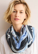 Cozy Print Loop Scarf - Universal Blue