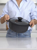 Cast Iron 24CM Casserole with Glass Lid