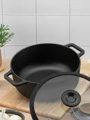 Cast Iron 24CM Casserole with Glass Lid