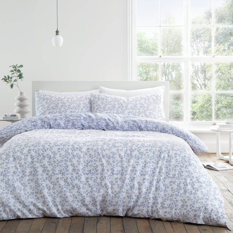 Shadow Leaves Duvet Cover Set - Blue