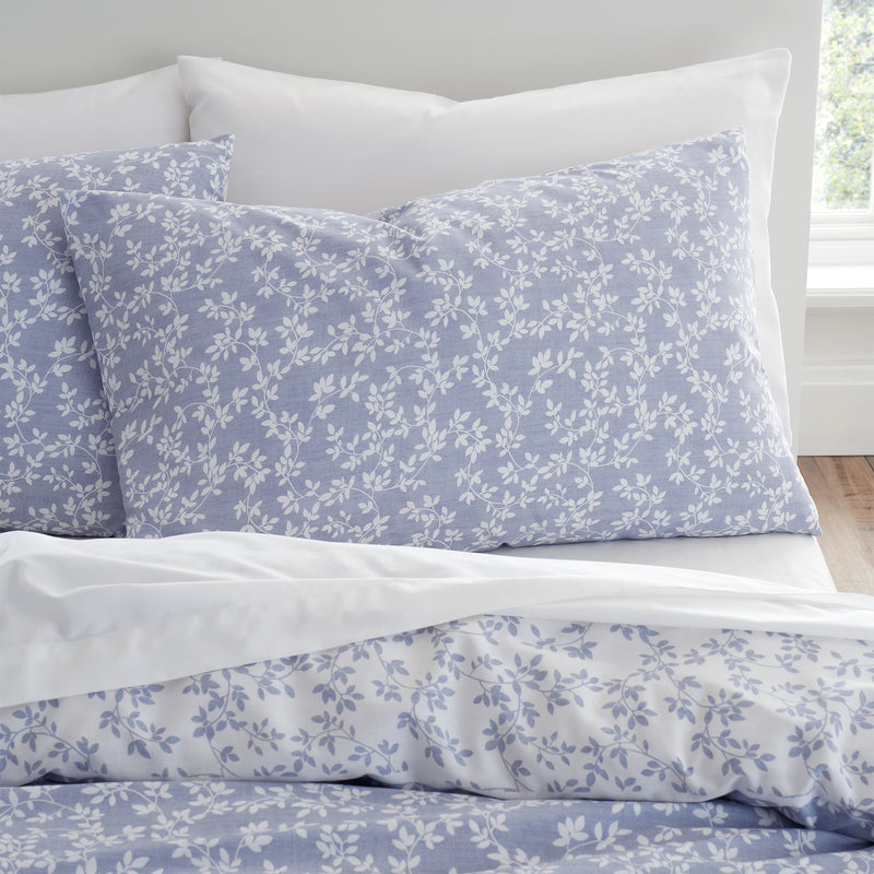 Shadow Leaves Duvet Cover Set - Blue