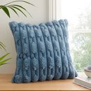 Carved Faux Fur Blue Cushion 50x50