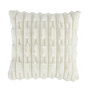 Carved Faux Fur Cushion - Cream