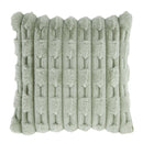 Carved Faux Fur Cushion - Sage