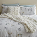 Carved Faux Fur Throw - Cream